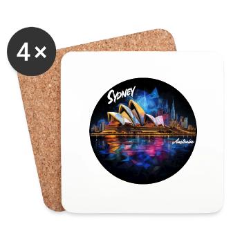sydney ville d’Australie - Dessous de verre (lot de 4) - blanc - Devant