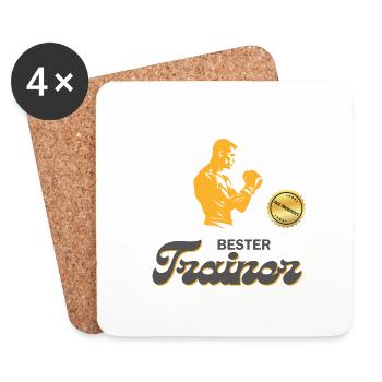 Boxen bester Trainer aller Zeiten Boxer Geschenk - Untersetzer (4er-Set) - Weiß - Vorne