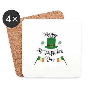 Happy St. Patrick's Day - Untersetzer (4er-Set) - Weiß - Vorne