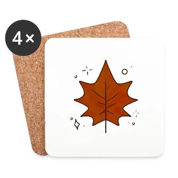 Maple Leaf Autumn - Coasters (set of 4) - white - Front