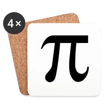 Pi π - Untersetzer (4er-Set) - Weiß - Vorne