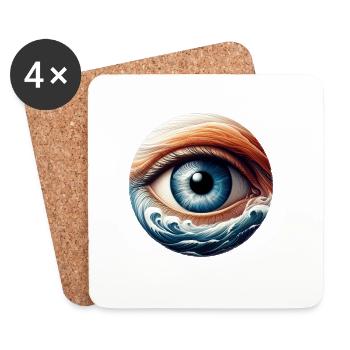L’œil de marée - Dessous de verre (lot de 4) - blanc - Devant