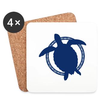 Tortue / Reptile - Reptile - Dessous de verre (lot de 4) - blanc - Devant