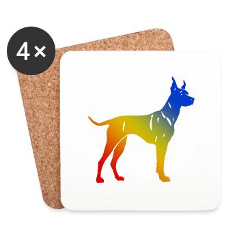 Doberman Dog Colorful - Coasters (set of 4) - white - Front
