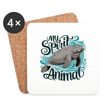 Dugong My Spirit Animal I Love Manatees - Coasters (set of 4) - white - Front