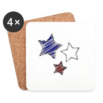 STAR. STARS. FEAST. ANNIVERSARY. CHRISTMAS - Coasters (set of 4) - white - Front
