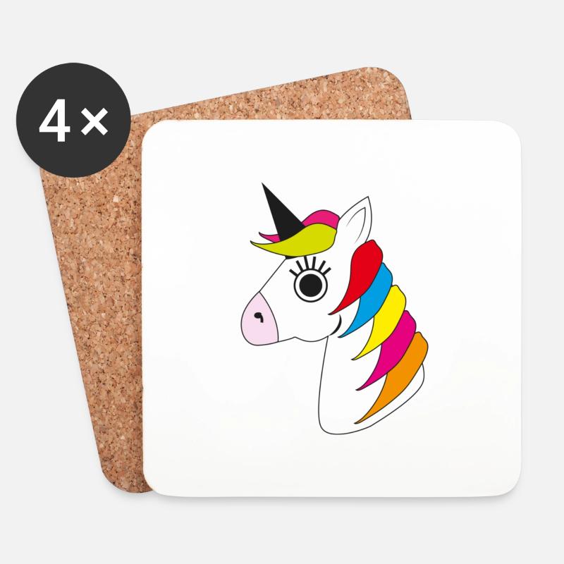 einhorn - Untersetzer (4er-Set) - Weiß