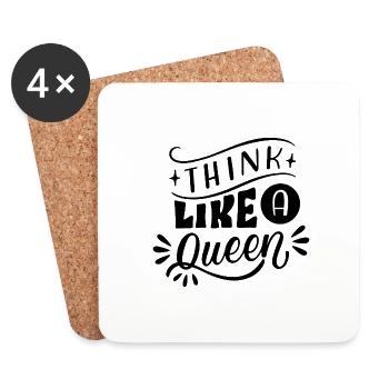 Queen Design King und Queen - Untersetzer (4er-Set) - Weiß - Vorne