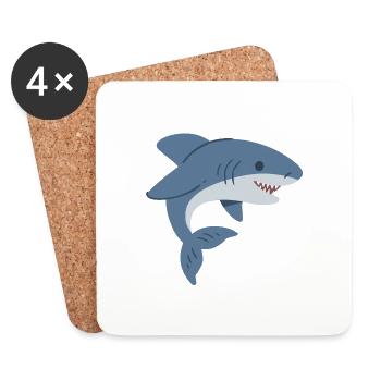 requin mignon - Dessous de verre (lot de 4) - blanc - Devant