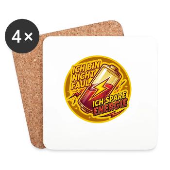Ich spare Energie Aufdruck - Untersetzer (4er-Set) - Weiß - Vorne