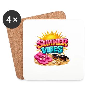 Summer Vibes: Summer Sunshine Atmosphere - Coasters (set of 4) - white - Front