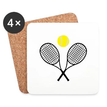 Tennis - Dessous de verre (lot de 4) - blanc - Devant