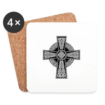 Keltisches Kreuz Geschenk Symbol Religion - Untersetzer (4er-Set) - Weiß - Vorne