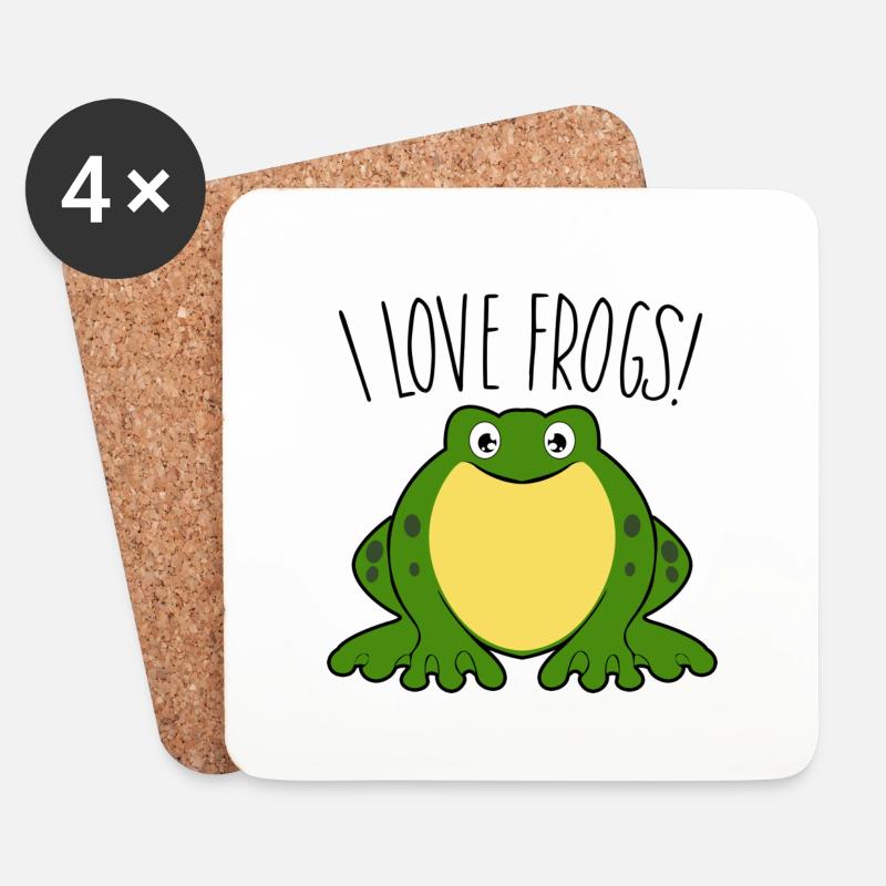 I love Frogs - Untersetzer (4er-Set) - Weiß