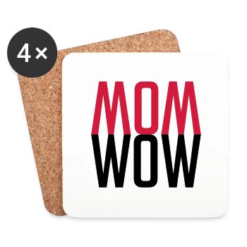 MOM WOW - Fête des Mères pour la meilleure mère - Dessous de verre (lot de 4) - blanc - Devant