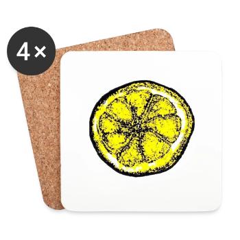 Manchester Lemon - Coasters (set of 4) - white - Front