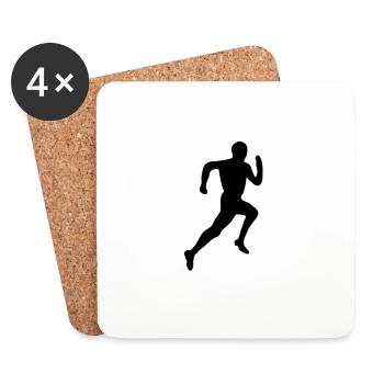Athlète coureur - Dessous de verre (lot de 4) - blanc - Devant
