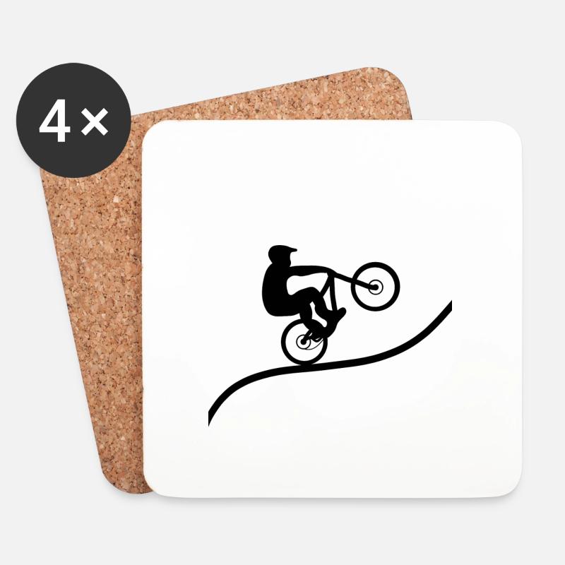 Dirt Bike MTB - Untersetzer (4er-Set) - Weiß