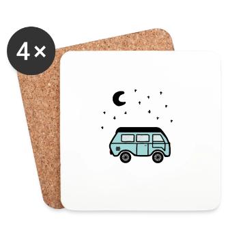 Van la nuit - Dessous de verre (lot de 4) - blanc - Devant