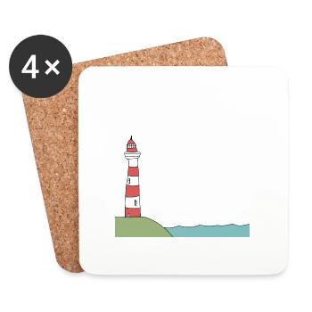 Lighthouse Sea - Coasters (set of 4) - white - Front