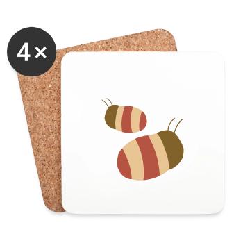 Hummeln Insekten Bunt - Untersetzer (4er-Set) - Weiß - Vorne