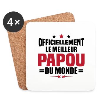 Officiellement Le Meilleur Papou Du Monde - Dessous de verre (lot de 4) - blanc - Devant