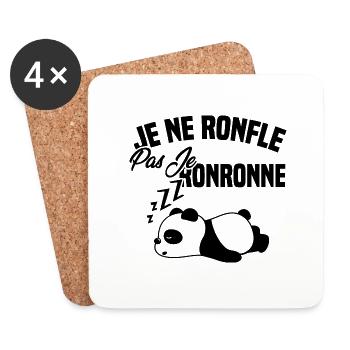 Je ne ronfle pas je ronronne - Dessous de verre (lot de 4) - blanc - Devant