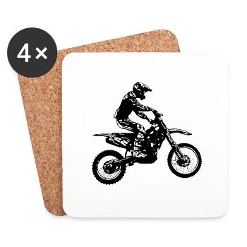 Pilote MX - Dessous de verre (lot de 4) - blanc - Devant