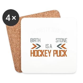 ice hockey witziger spruch - Untersetzer (4er-Set) - Weiß - Vorne