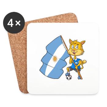 Argentinische Fan Katze - Untersetzer (4er-Set) - Weiß - Vorne