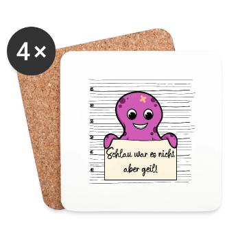 Oktopus lustiger Spruch humor Gefängnisbild - Untersetzer (4er-Set) - Weiß - Vorne