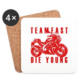 Team fast die young - Untersetzer (4er-Set) - Weiß - Vorne