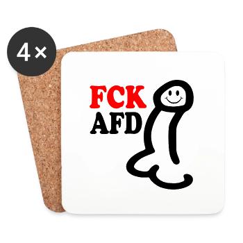 Fck afd penis - Untersetzer (4er-Set) - Weiß - Vorne