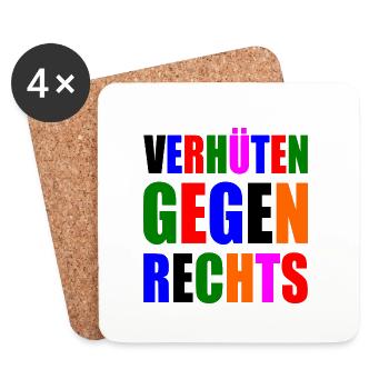 verhüten gegen rechts - Untersetzer (4er-Set) - Weiß - Vorne