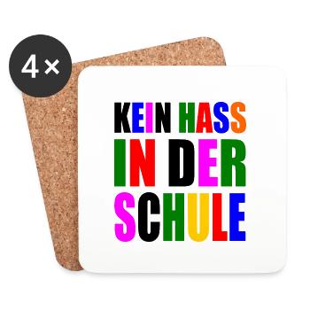 kein hass in der schule - Untersetzer (4er-Set) - Weiß - Vorne