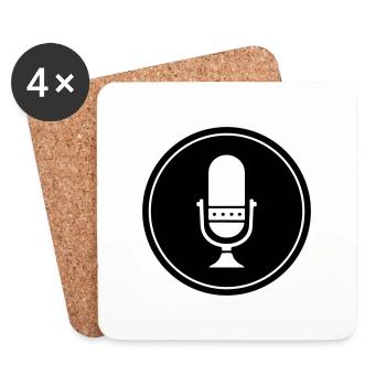 Podcast Mikrofon Symbol - Untersetzer (4er-Set) - Weiß - Vorne