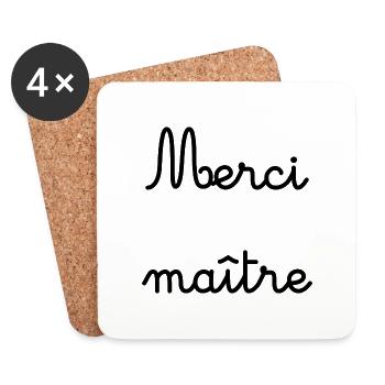 MASTER. THANK YOU. THANK YOU MASTER - Coasters (set of 4) - white - Front
