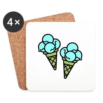 Eis Creme Ice Cream - Coasters (set of 4) - white - Front