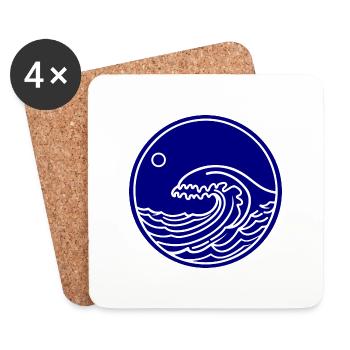 Meer Ozean Welle Wasser - Untersetzer (4er-Set) - Weiß - Vorne