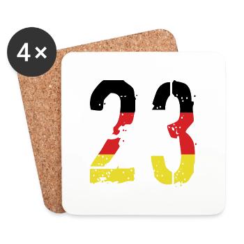 Maillot 23 Numéro Allemagne - Dessous de verre (lot de 4) - blanc - Devant