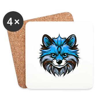 Pomeranian Dog Portrait Colorful - Coasters (set of 4) - white - Front
