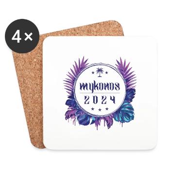 Mykonos 2024 - Dessous de verre (lot de 4) - blanc - Devant
