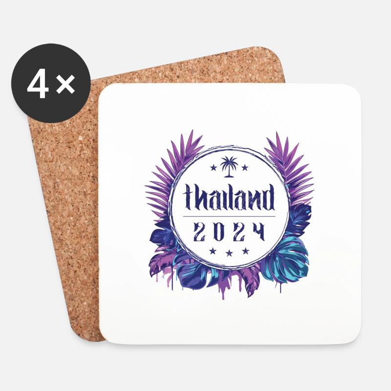 Thailand 2024 - Untersetzer (4er-Set) - Weiß