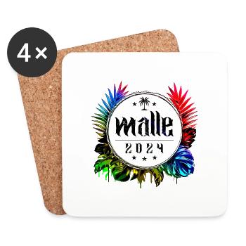 Malle 2024 Coloré - Dessous de verre (lot de 4) - blanc - Devant
