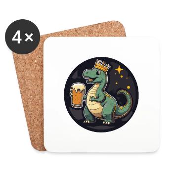 Dinosaurier brontosaurus Bier Comic - Untersetzer (4er-Set) - Weiß - Vorne