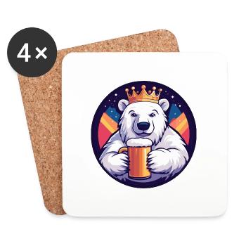 Bande dessinée sur la bière Polar Bear - Dessous de verre (lot de 4) - blanc - Devant
