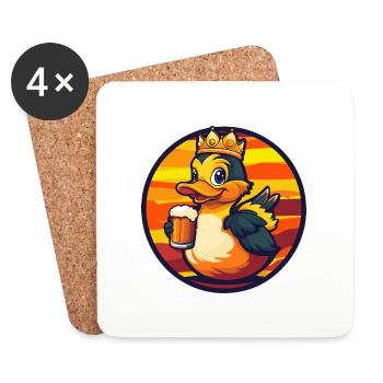 Ente Bier Comic - Untersetzer (4er-Set) - Weiß - Vorne