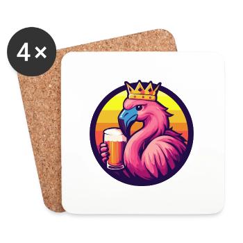 Bande dessinée de bière Flamingo - Dessous de verre (lot de 4) - blanc - Devant