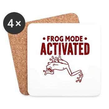Frog - Amphibian Animal - Coasters (set of 4) - white - Front