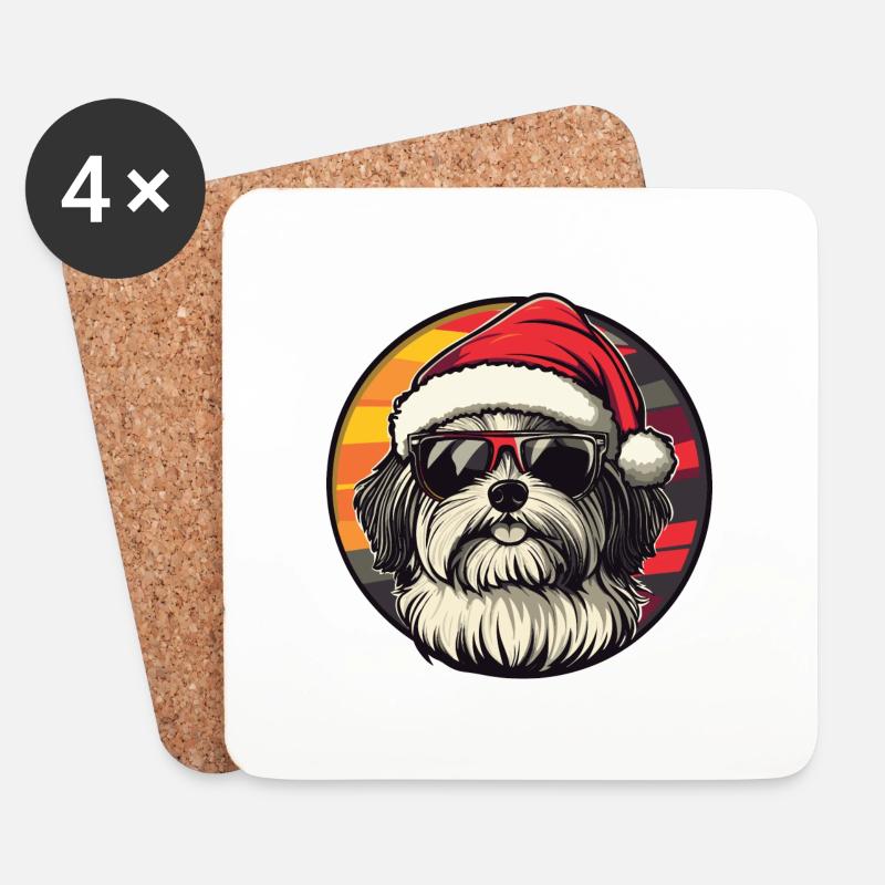Havanese Hund Weihnachten Cool - Untersetzer (4er-Set) - Weiß